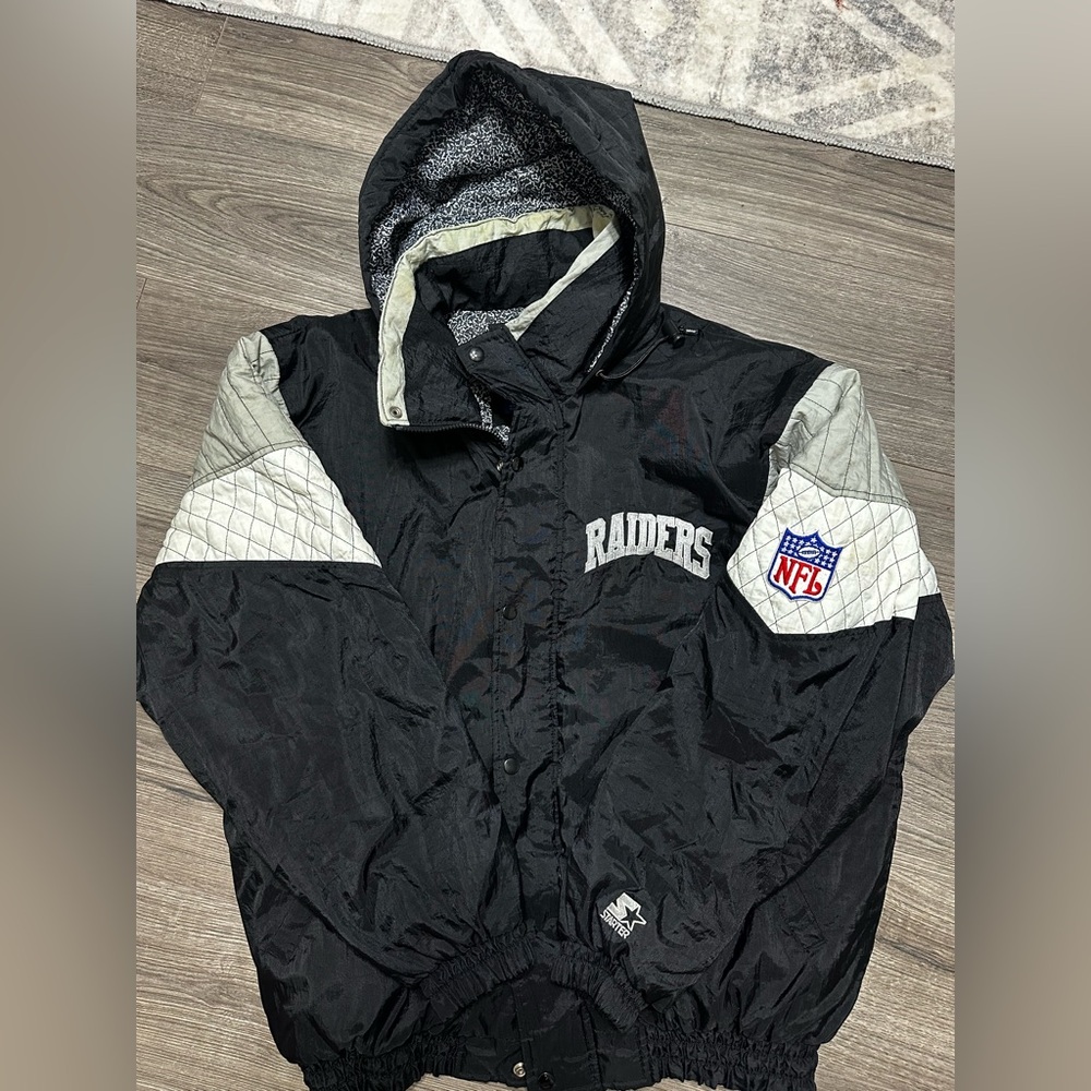 Vintage 90s sRaiders NFL Black and Gray Jacket